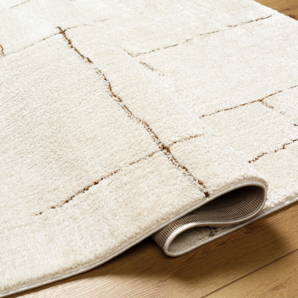 Freud Brown/Ivory Machine Woven Rug FEU-2310 - fold
