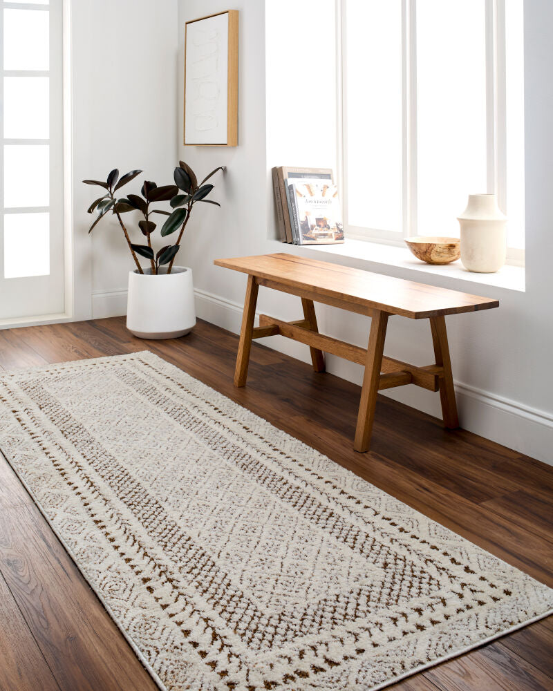 Freud Brown/Ivory Machine Woven Rug FEU-2320 - roomscene