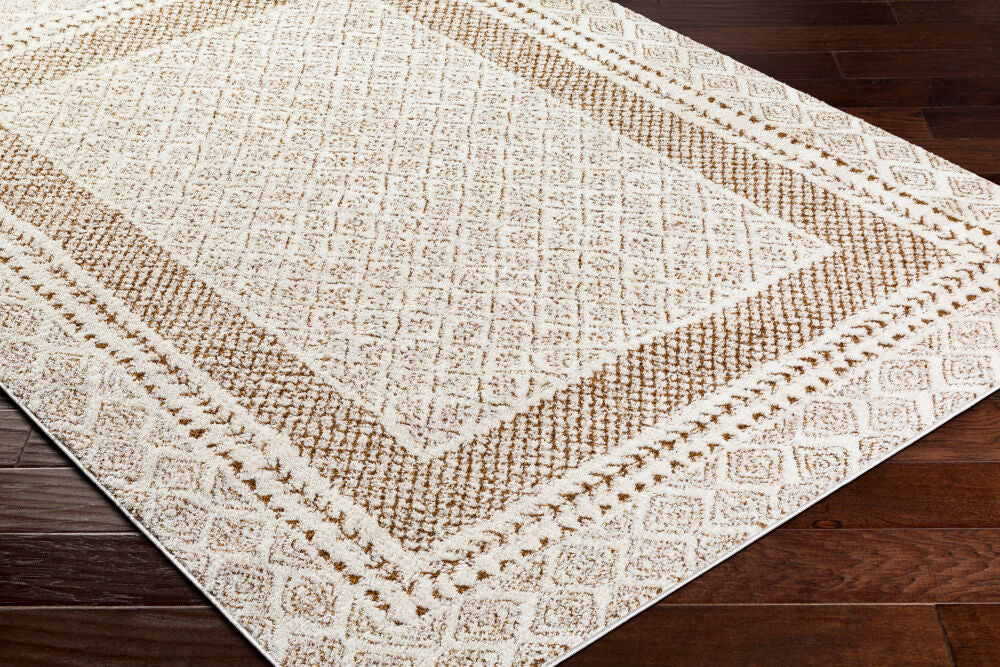 Freud Brown/Ivory Machine Woven Rug FEU-2320 - corner