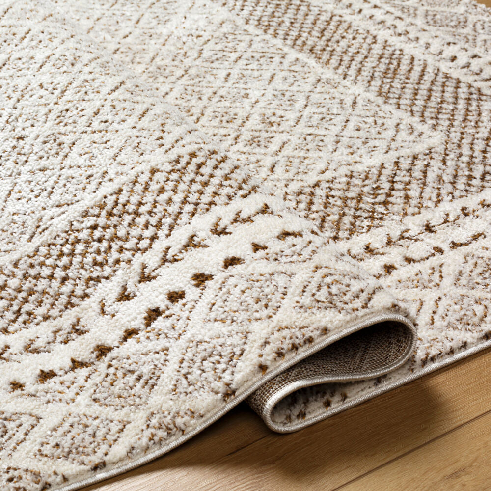 Freud Brown/Ivory Machine Woven Rug FEU-2320 - fold