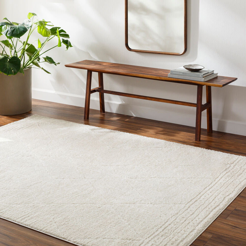 Freud Ivory/Off-White Machine Woven Rug FEU-2324 - roomscene