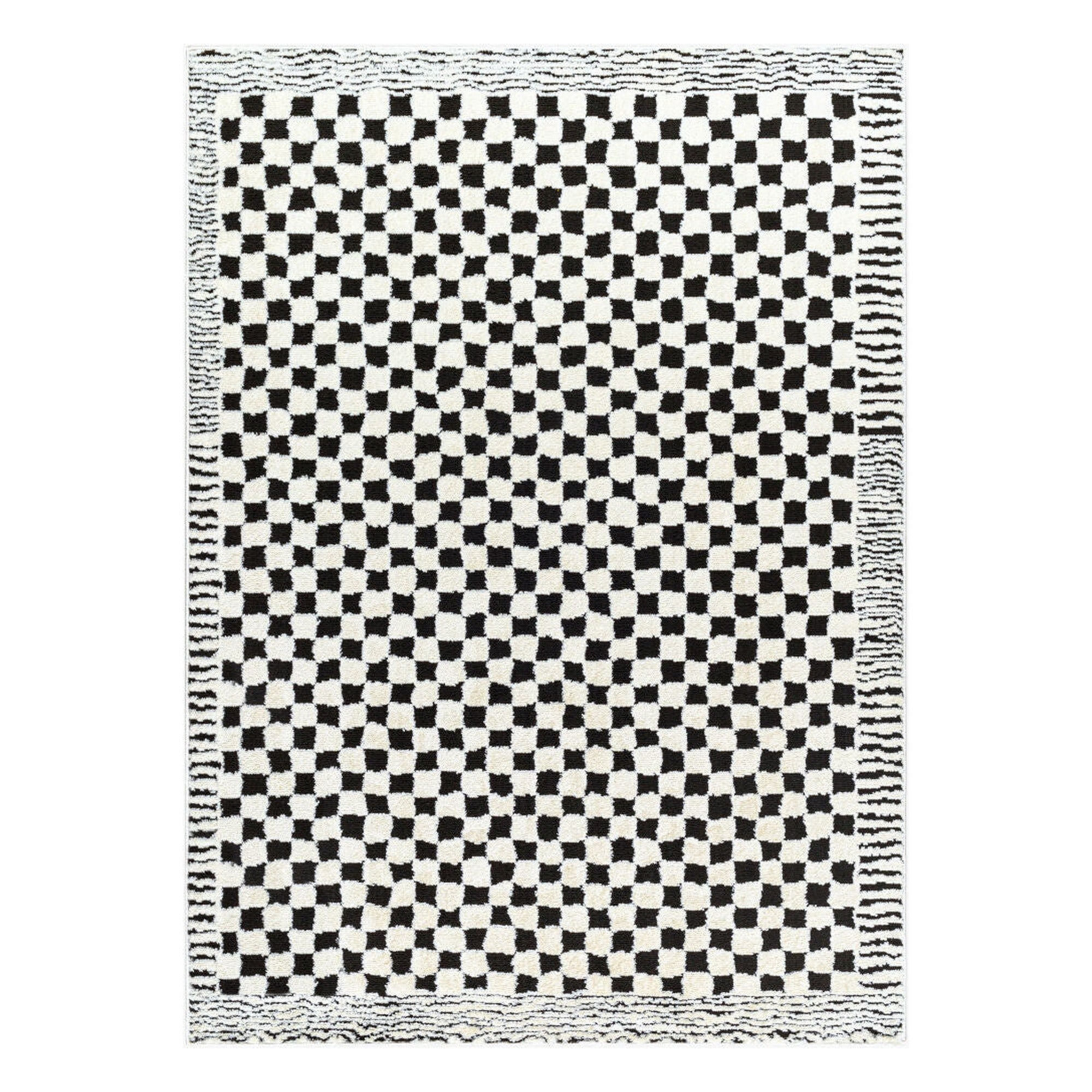 Freud Black/Ivory Machine Woven Rug FEU-2325 - 5'3" x 7'