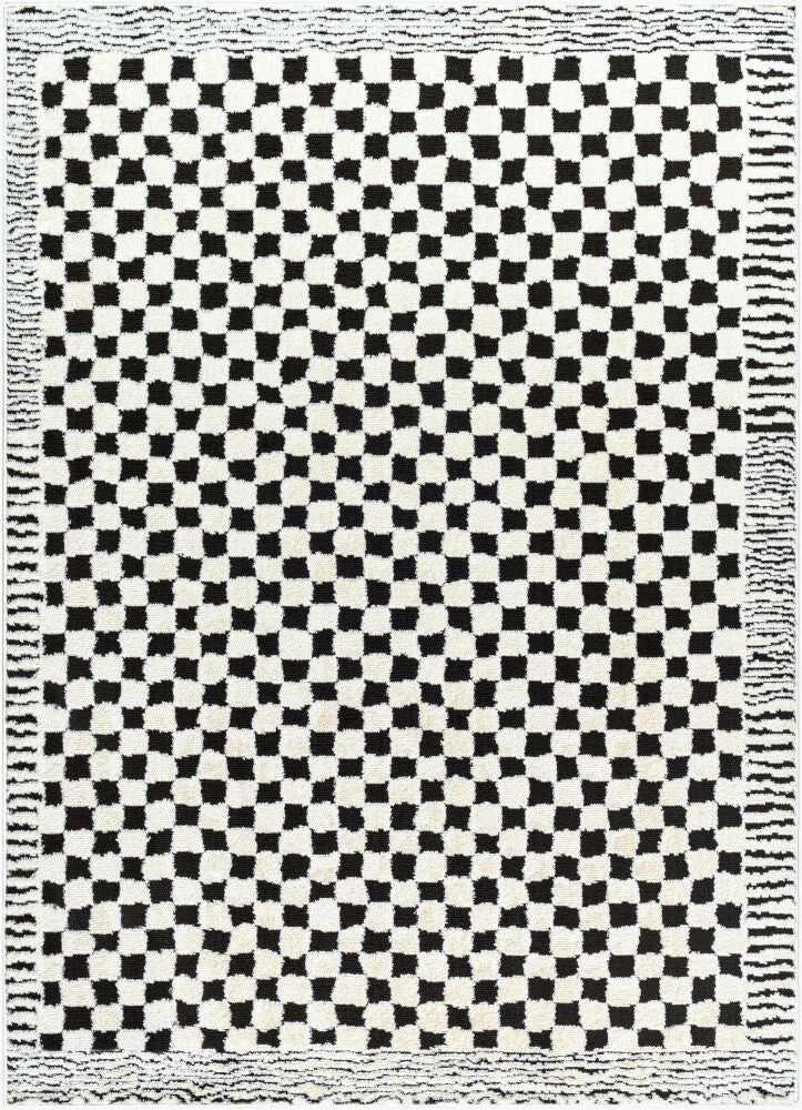 Freud Black/Ivory Machine Woven Rug FEU-2325 - 5'3" x 7'