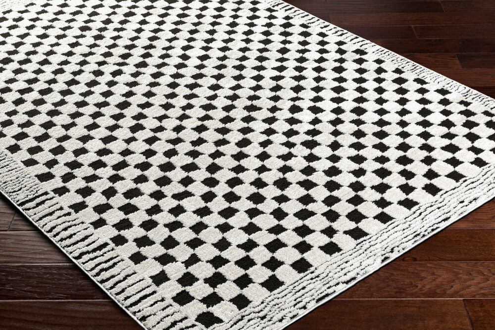 Freud Black/Ivory Machine Woven Rug FEU-2325 - corner