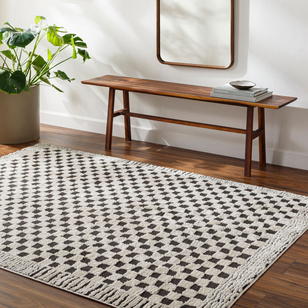 Freud Black/Ivory Machine Woven Rug FEU-2325 - roomscene