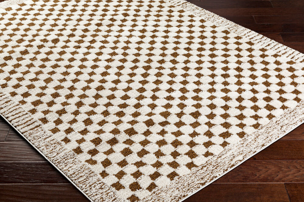 Freud Brown/Ivory Machine Woven Rug FEU-2326 - corner