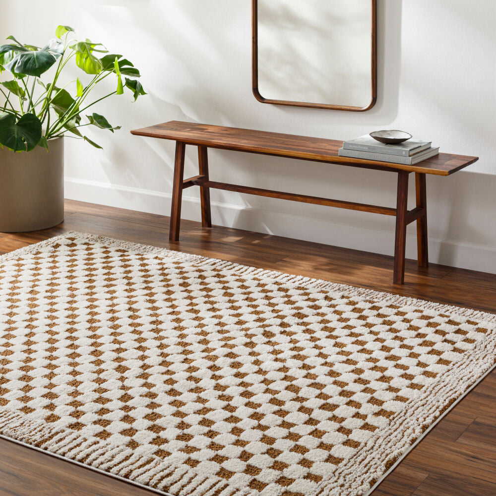 Freud Brown/Ivory Machine Woven Rug FEU-2326 - roomscene