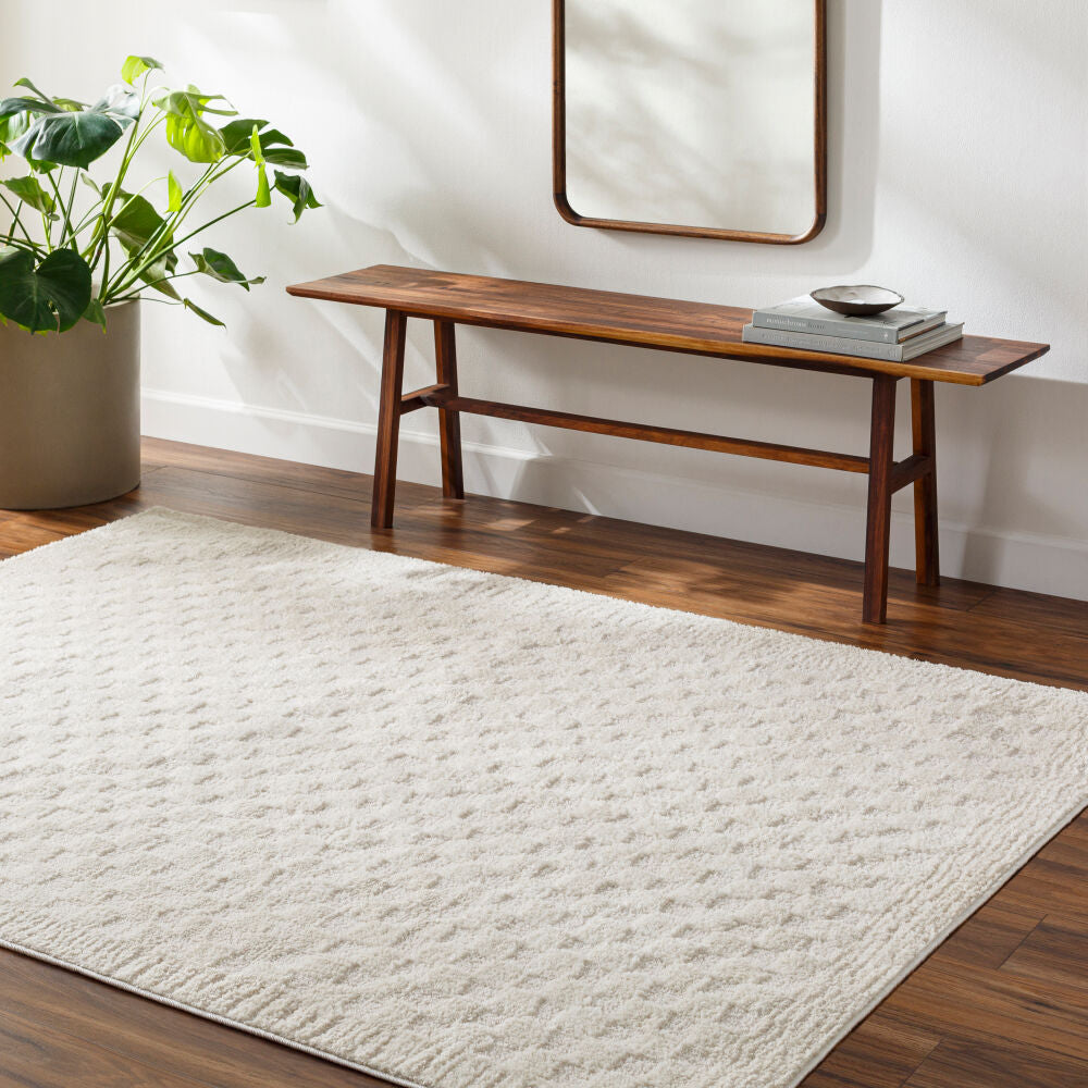 Freud Ivory/Off-White Machine Woven Rug FEU-2327 - roomscene