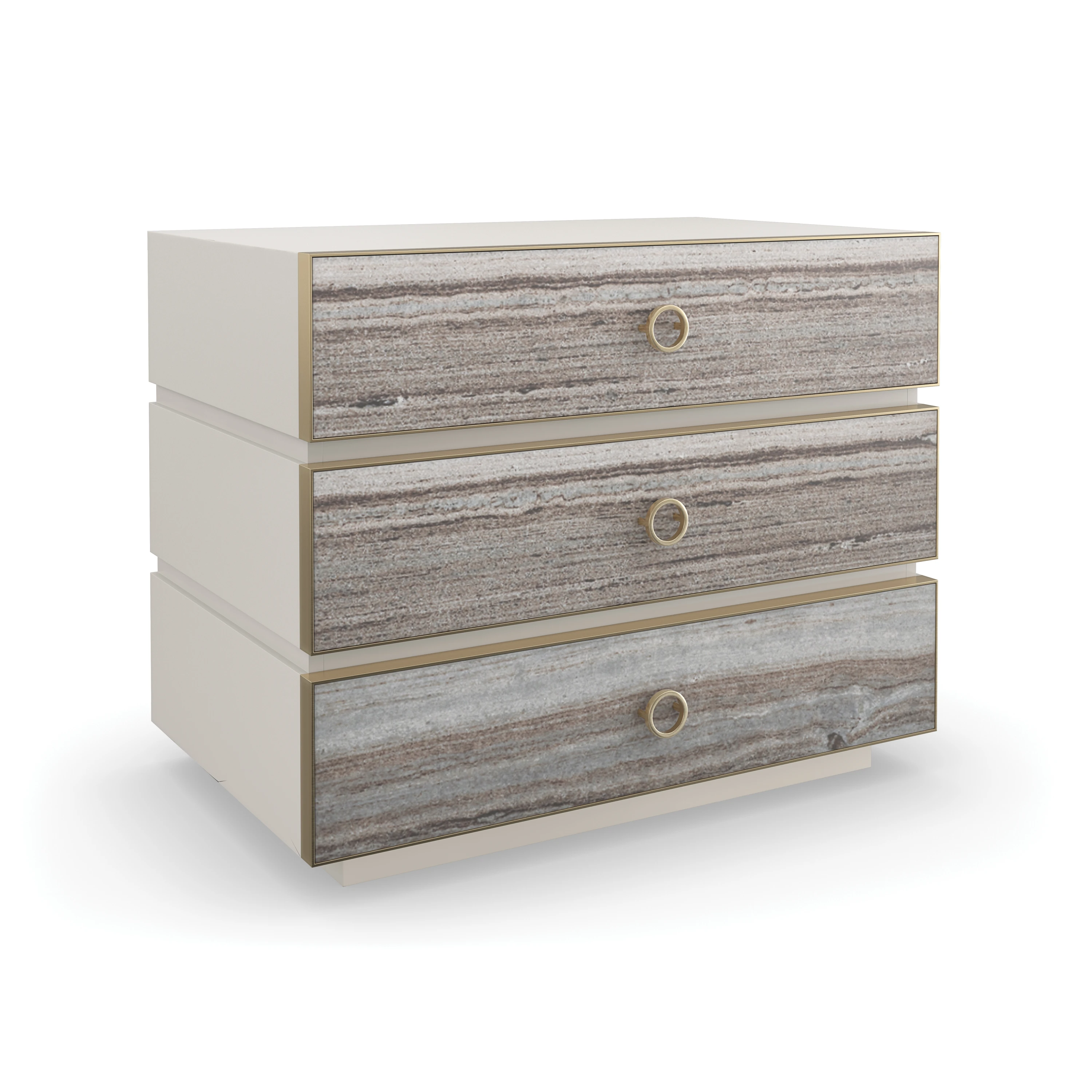 Bedrock Nightstand Almond Milk 34" by Caracole - view 5