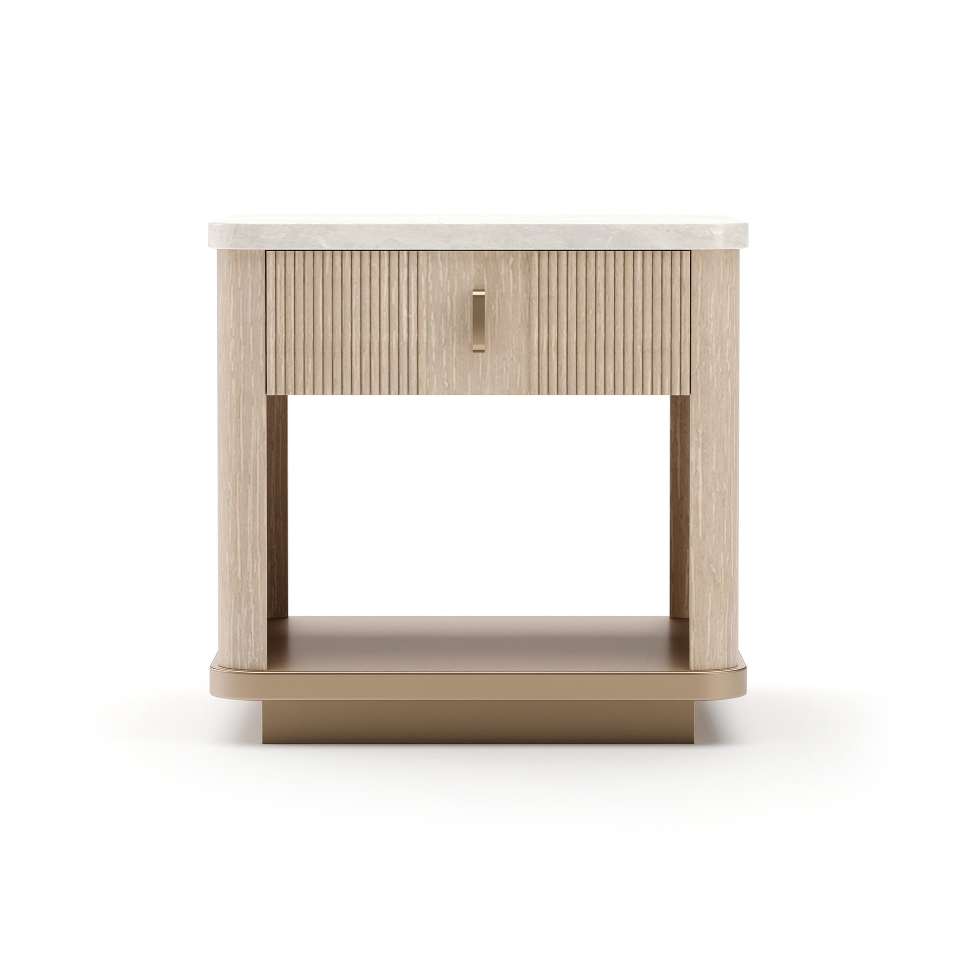 Rhythm End Table Neutral Metallic 22.75" by Caracole
