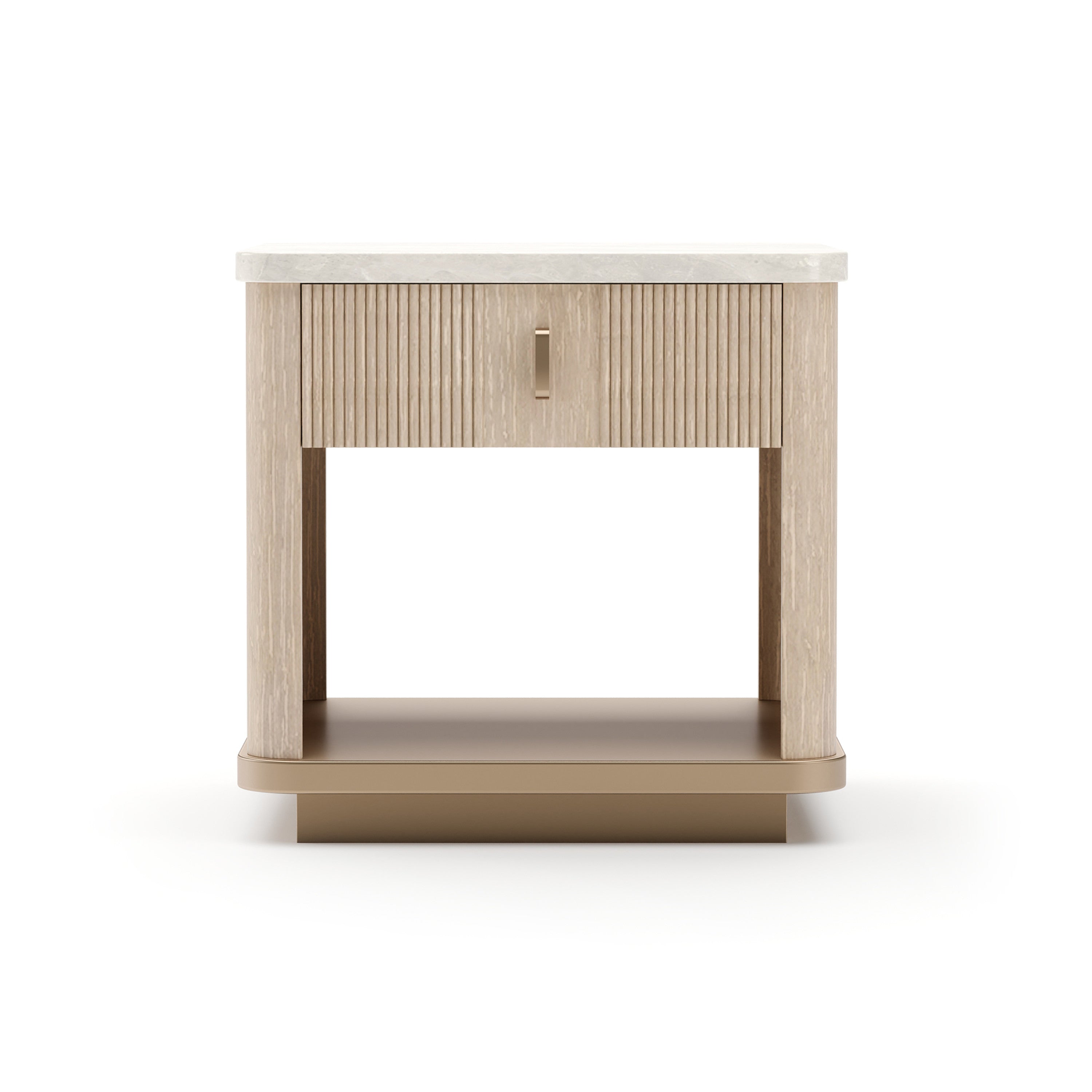 Rhythm End Table Neutral Metallic 22.75" by Caracole