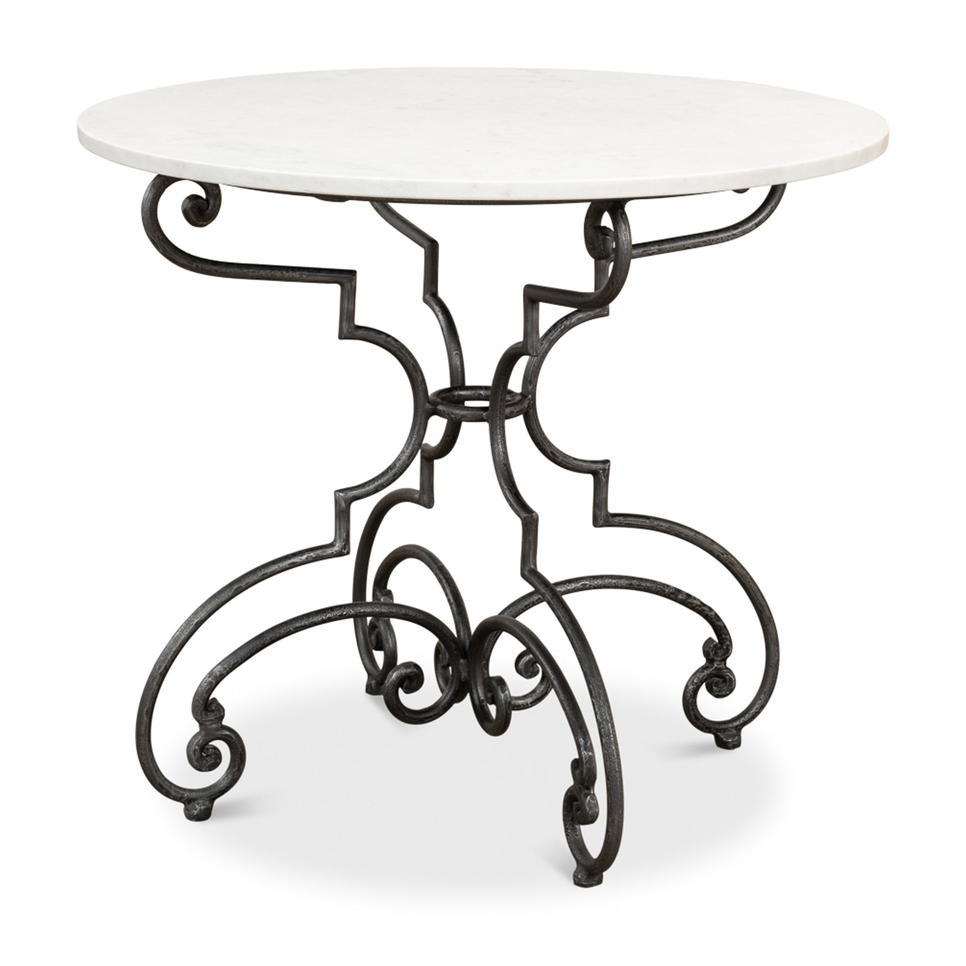 The French Iron And Marble Table by Sarreid Ltd