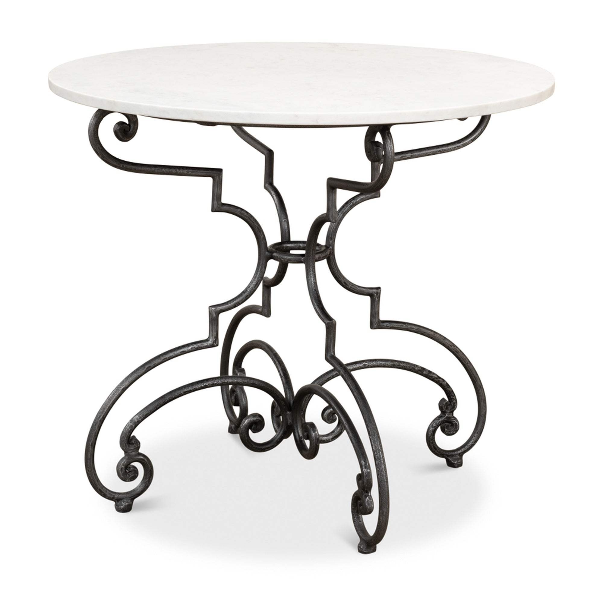 The French Iron And Marble Table by Sarreid Ltd