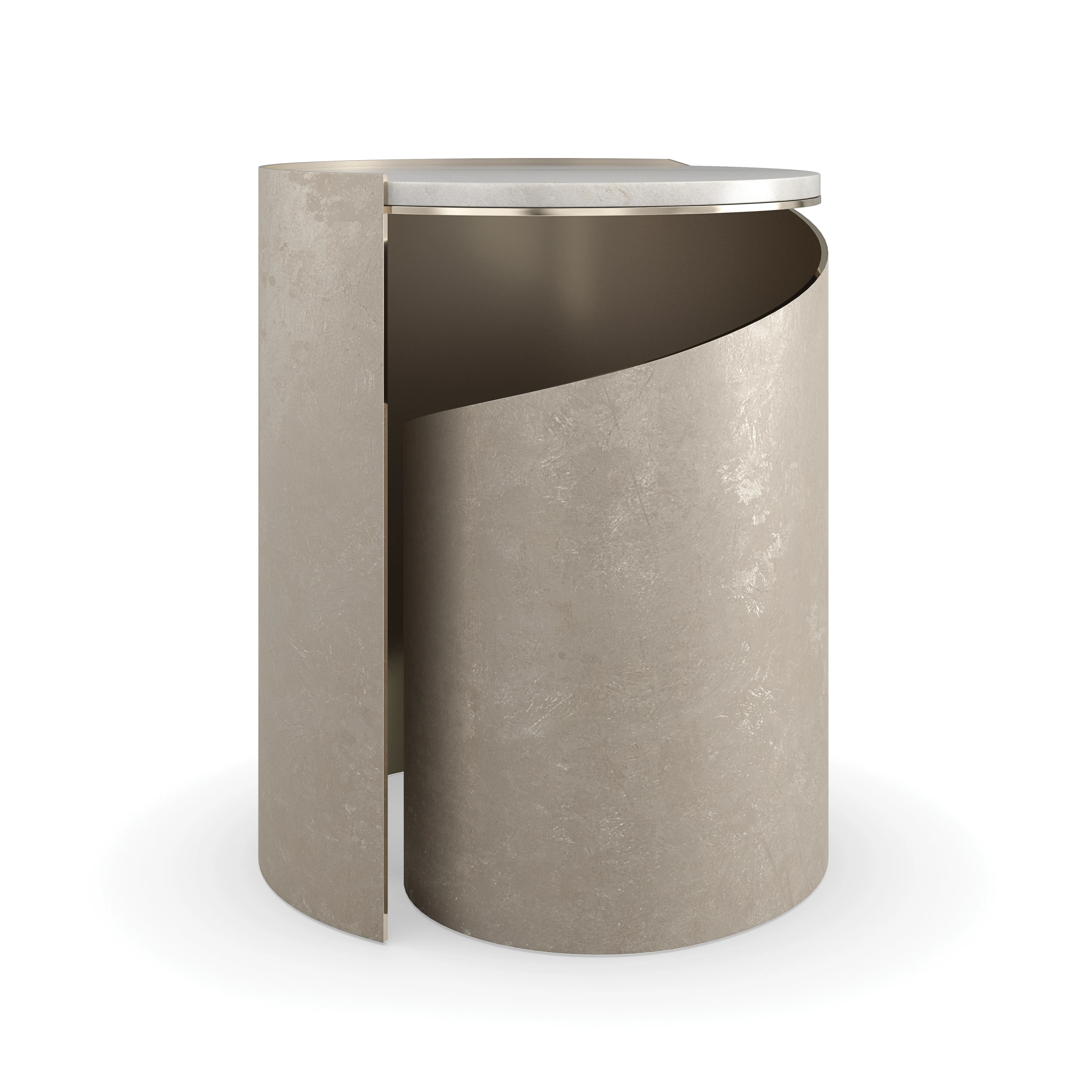 Nautilus Taupe Silver Leaf End Table 20" by Caracole - view 3