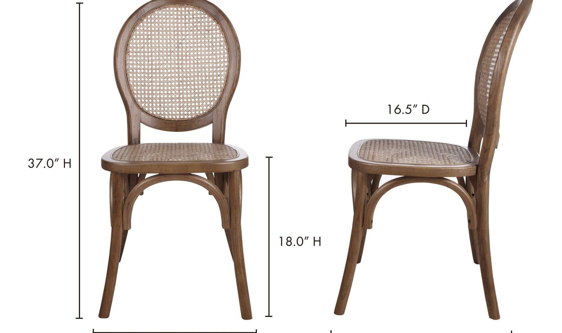 Rivalto Dining Chair Brown - Set Of Two by Moe's Home Collection - view 16