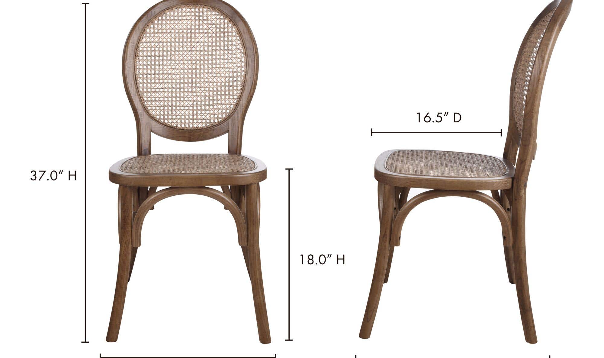 Rivalto Dining Chair Brown - Set Of Two by Moe's Home Collection - view 16