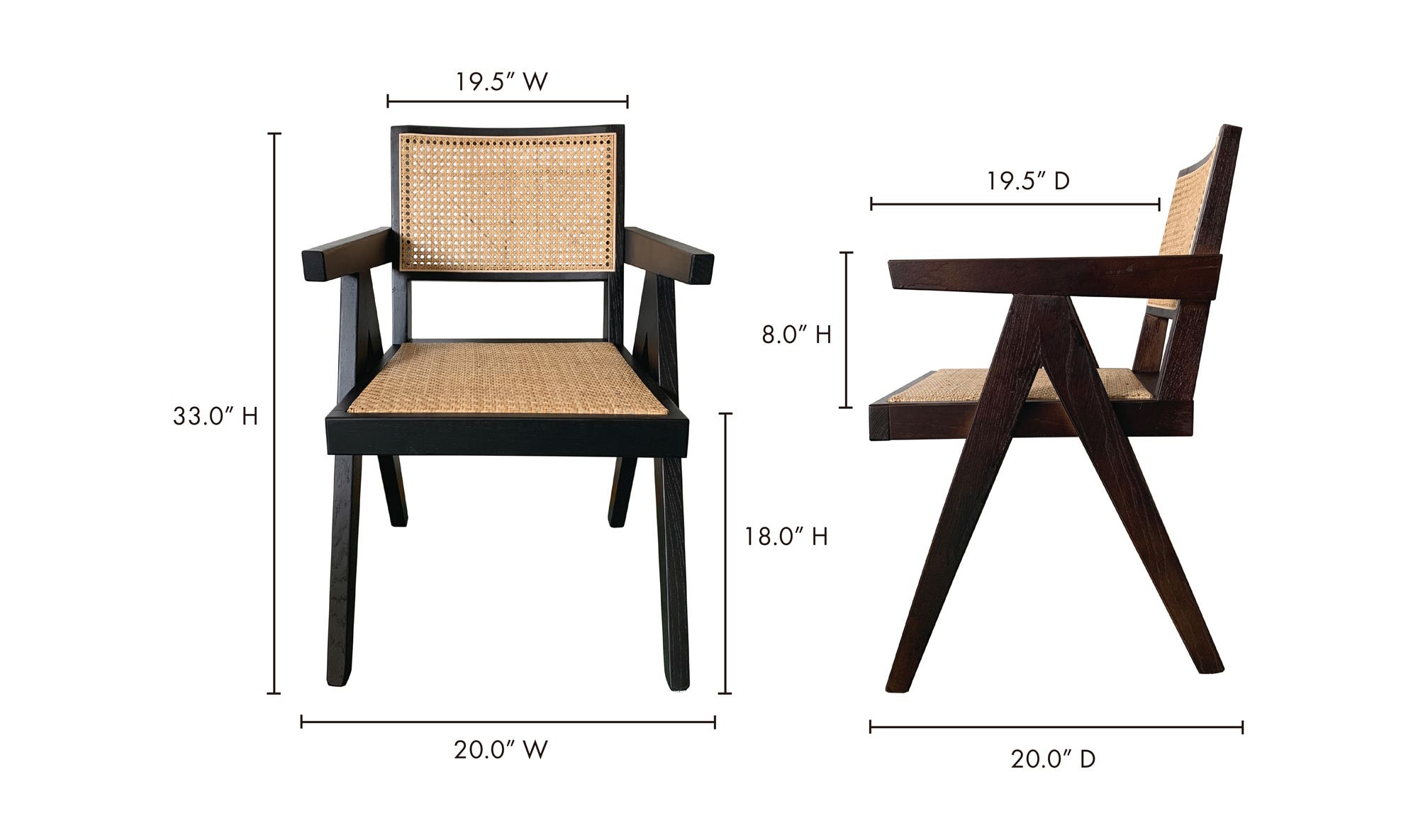 Takashi Chair Dark Brown - Set Of Two by Moe's Home Collection - view 22