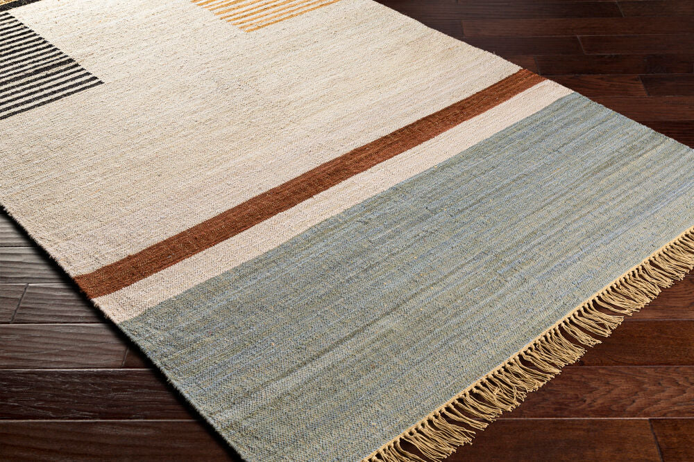 Fulham Beige/Tan Handmade Rug - corner