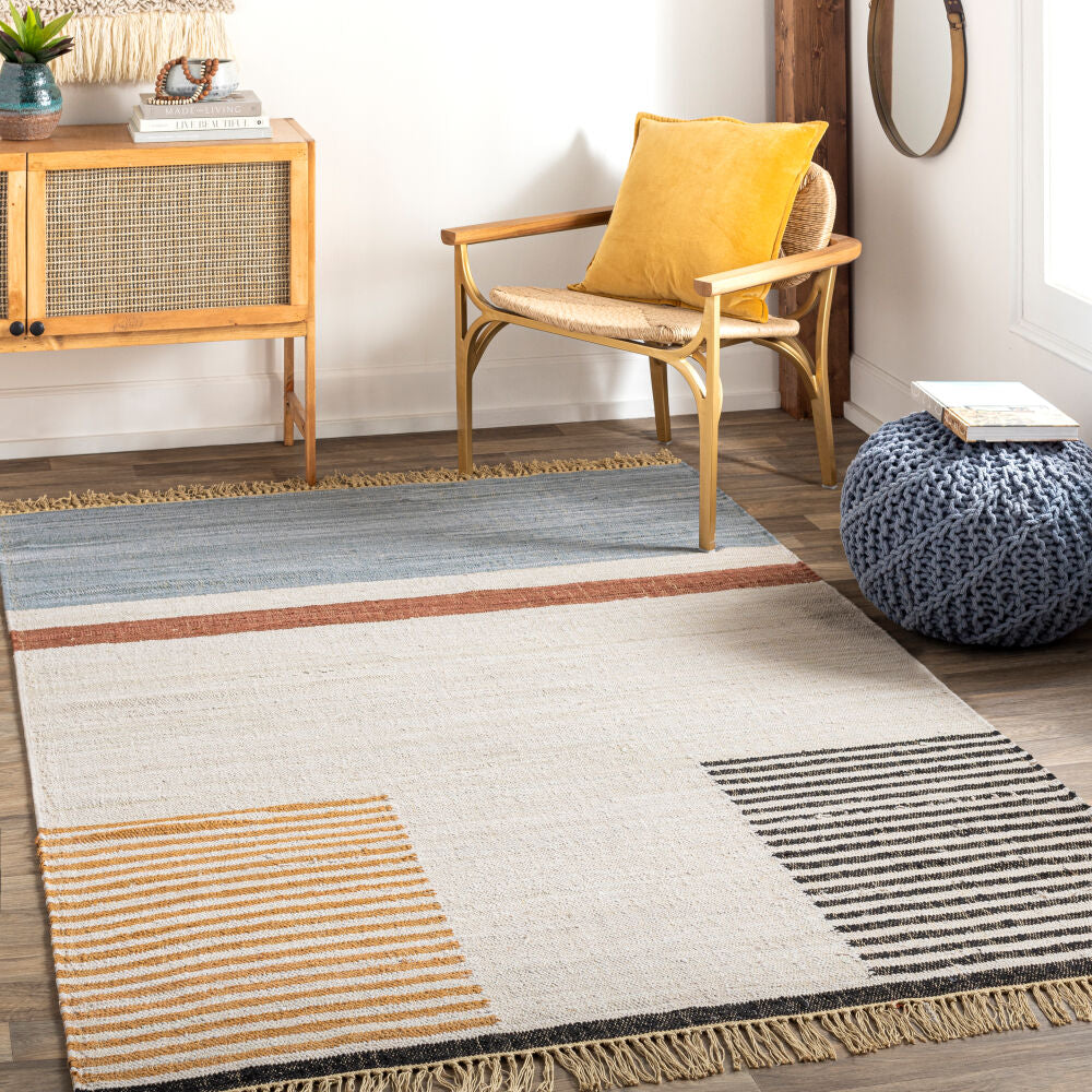 Fulham Beige/Tan Handmade Rug - roomscene