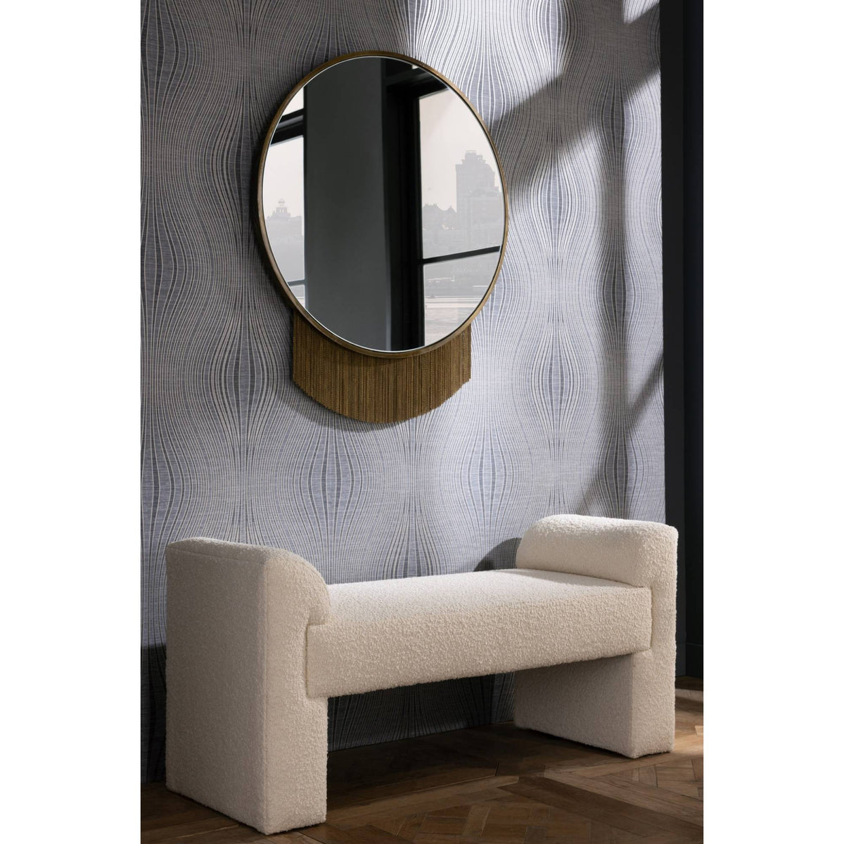Windemere Bench Cream Sherpa by Arteriors - view 3