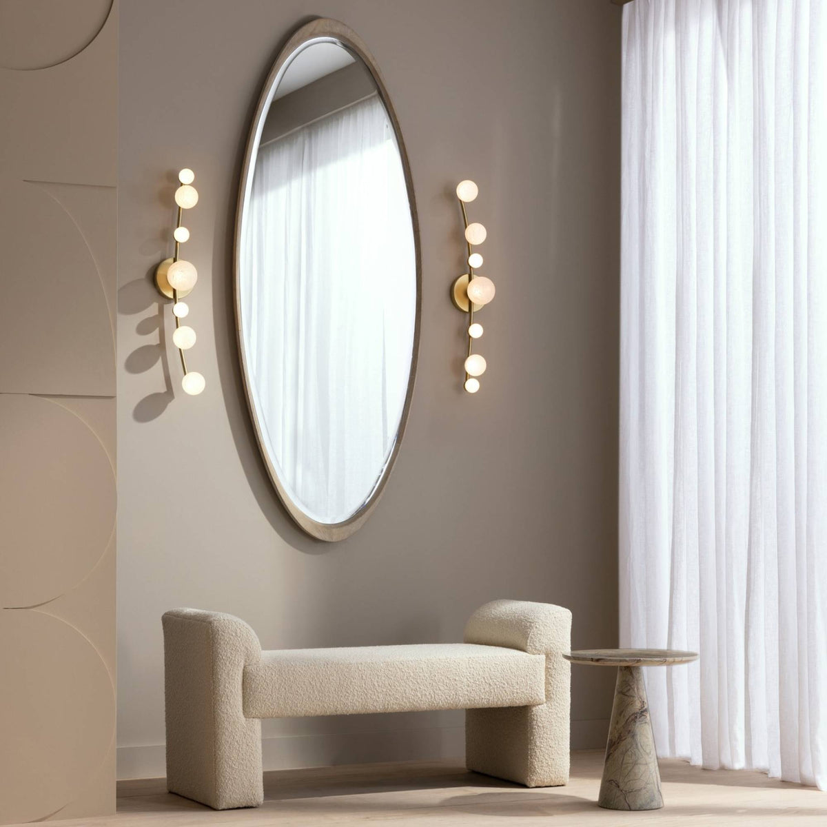 Windemere Bench Cream Sherpa by Arteriors - view 4
