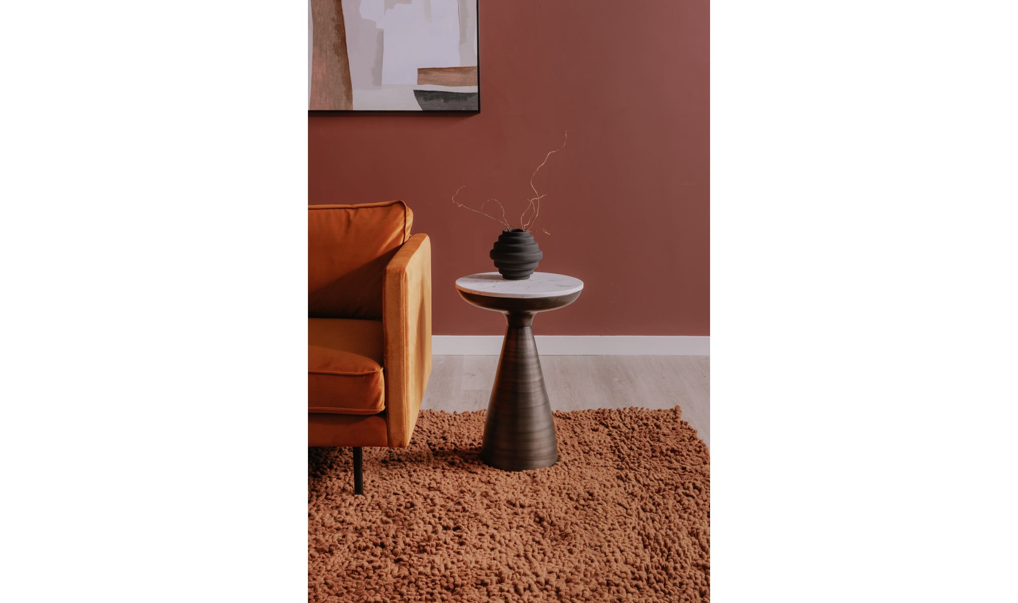 Font Side Table White Marble by Moe's Home Collection - view 6