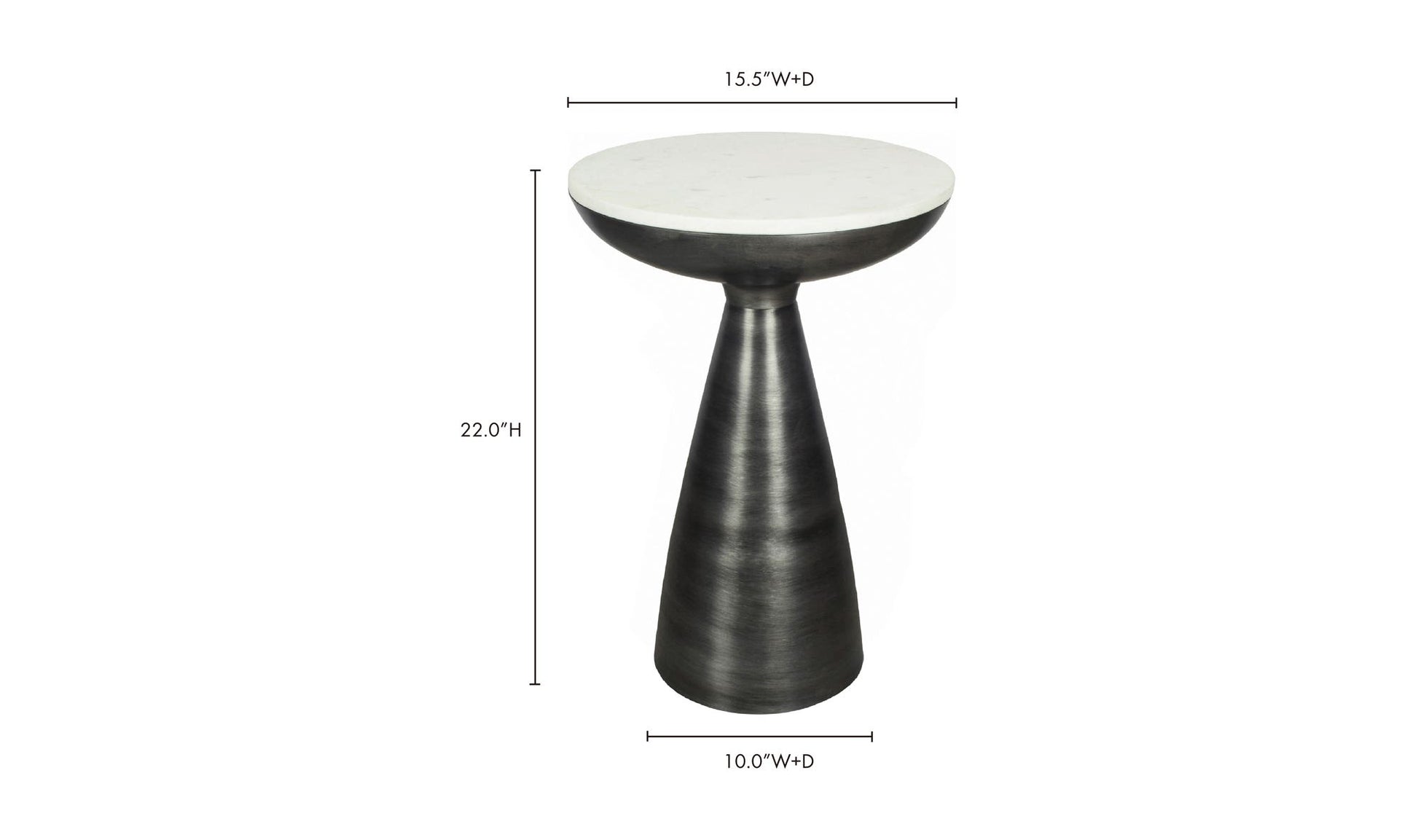 Font Side Table White Marble by Moe's Home Collection - view 9