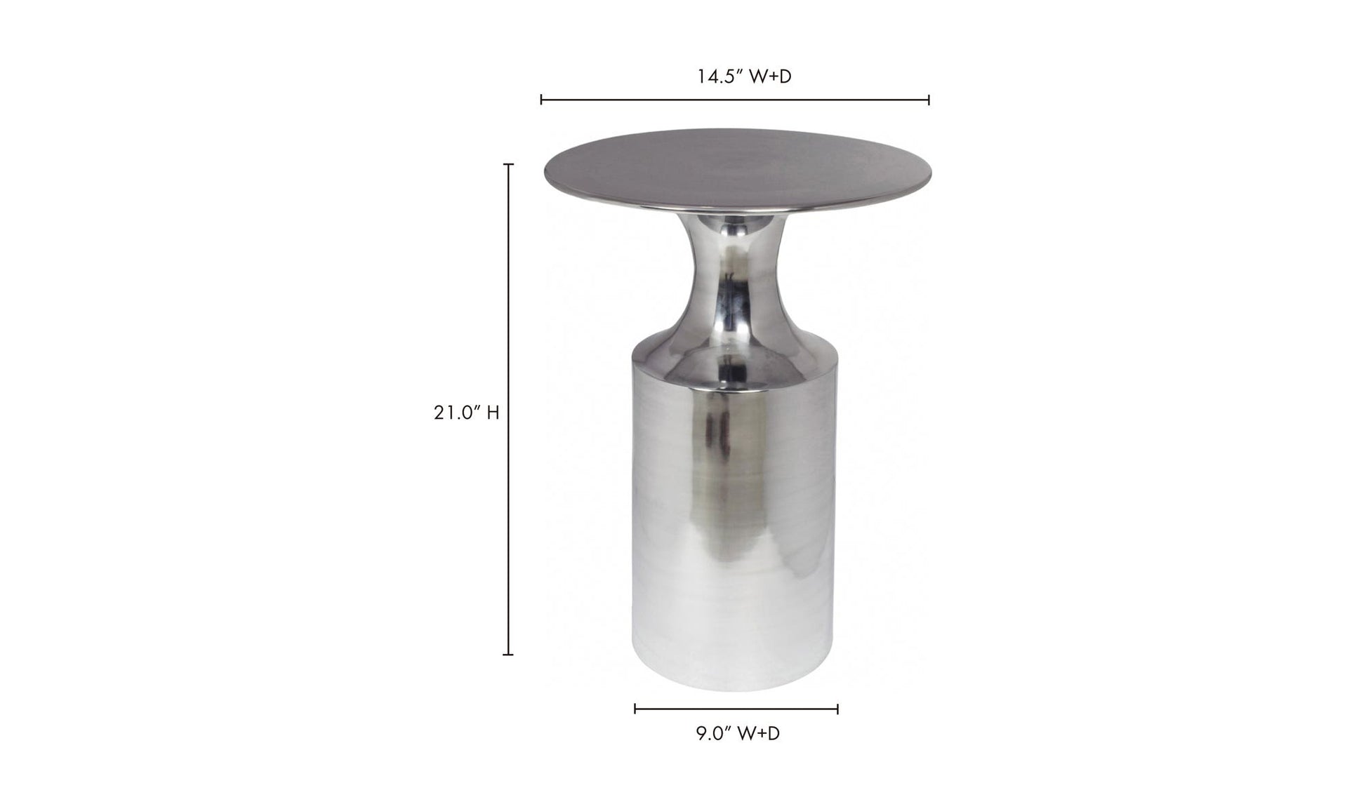Rassa Accent Table Polished Silver by Moe's Home Collection - view 11