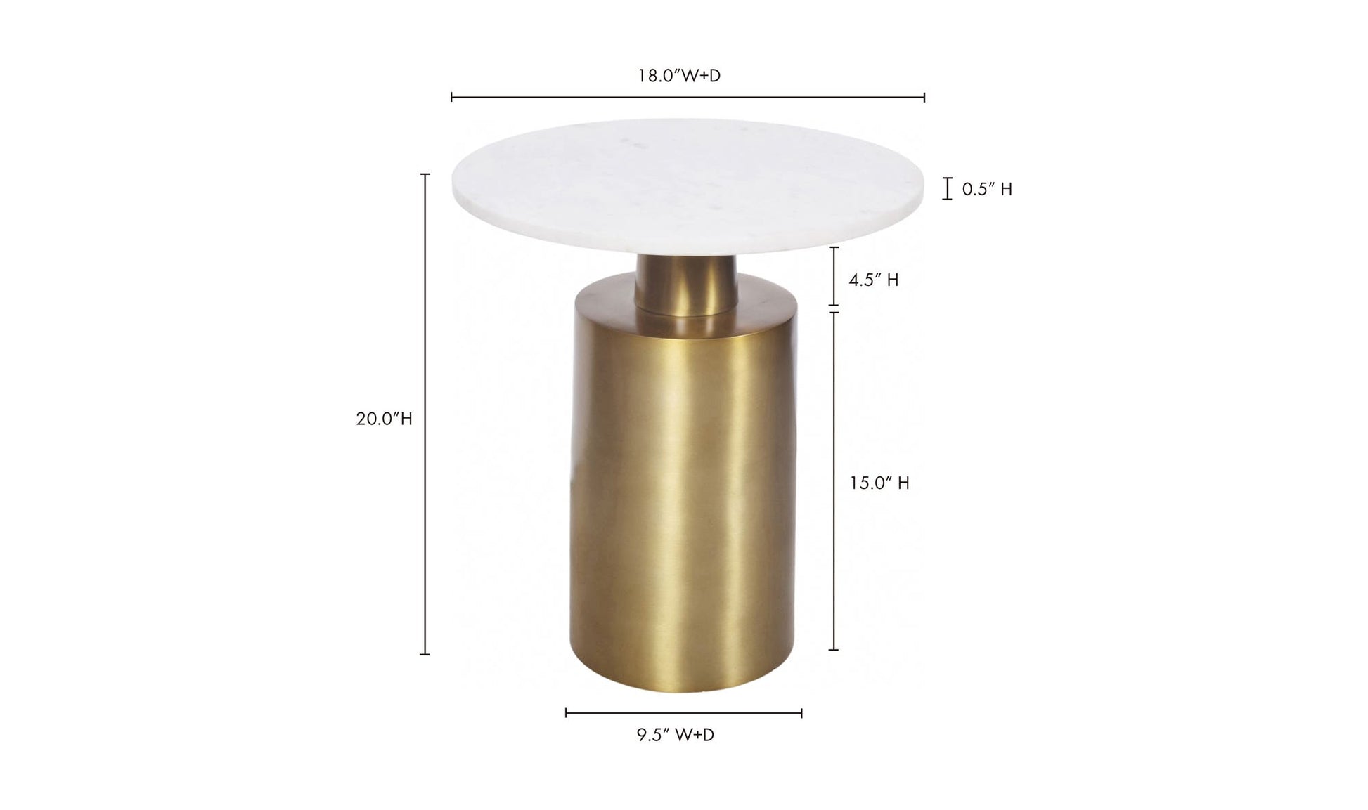 France Accent Table Gold by Moe's Home Collection - view 11