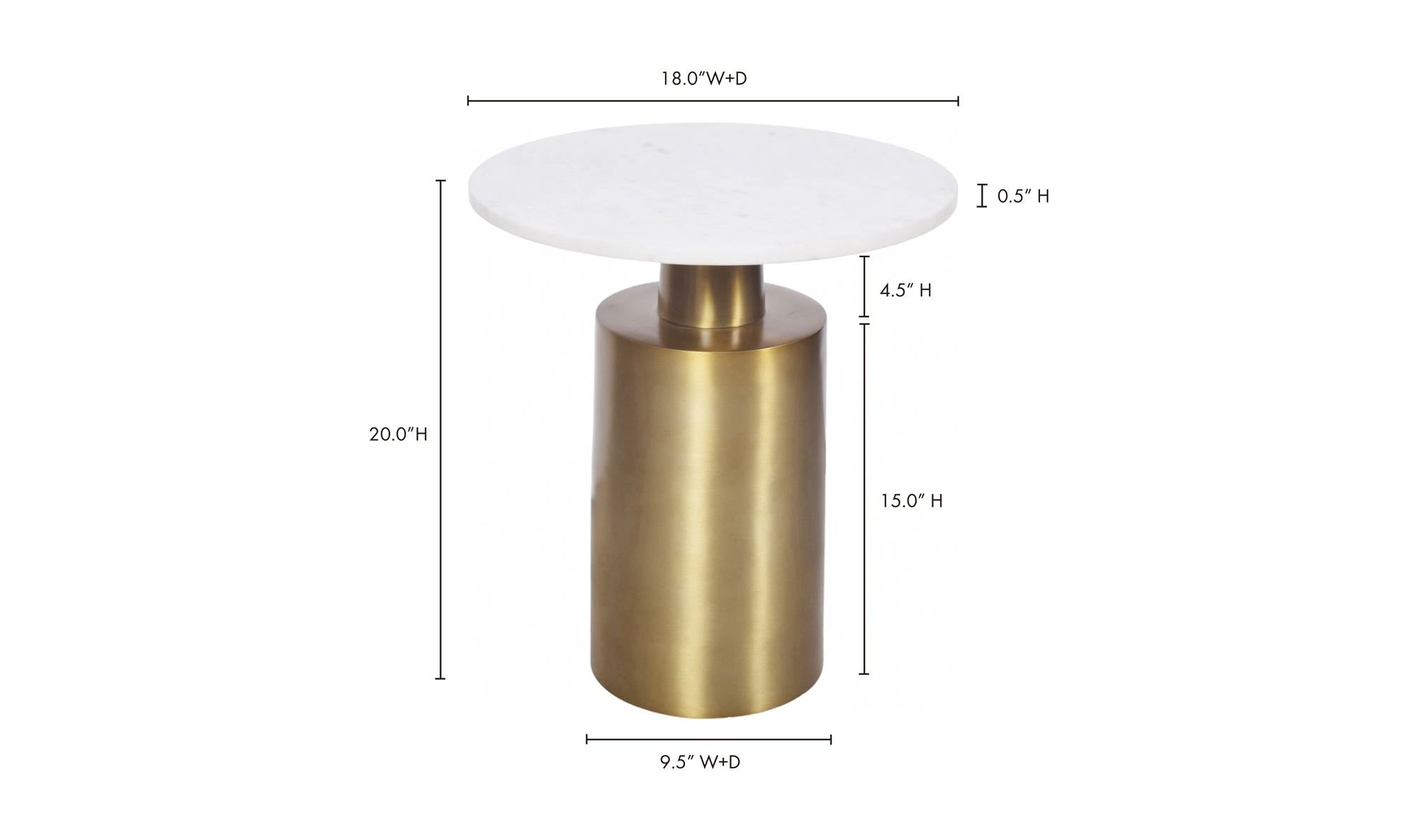 France Accent Table Gold by Moe's Home Collection - view 11