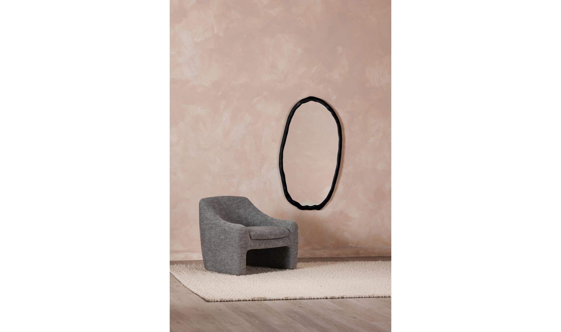 Foundry Oval Mirror Black by Moe's Home Collection - view 7