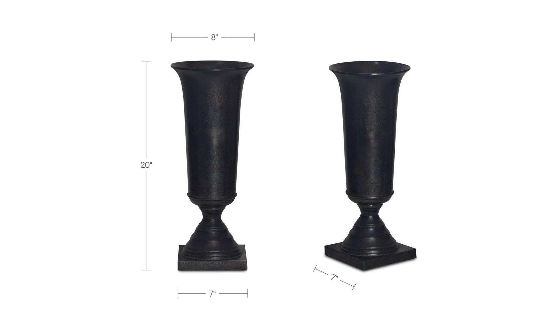 Cassia Cast Aluminum Vase Black by Moe's Home Collection - view 7