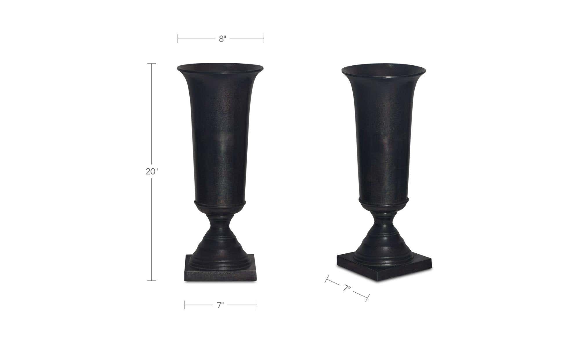 Cassia Cast Aluminum Vase Black by Moe's Home Collection - view 7