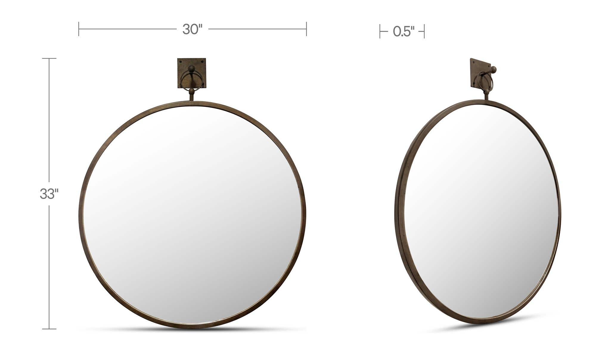 Cameo Mirror Aged Brass by Moe's Home Collection - view 9