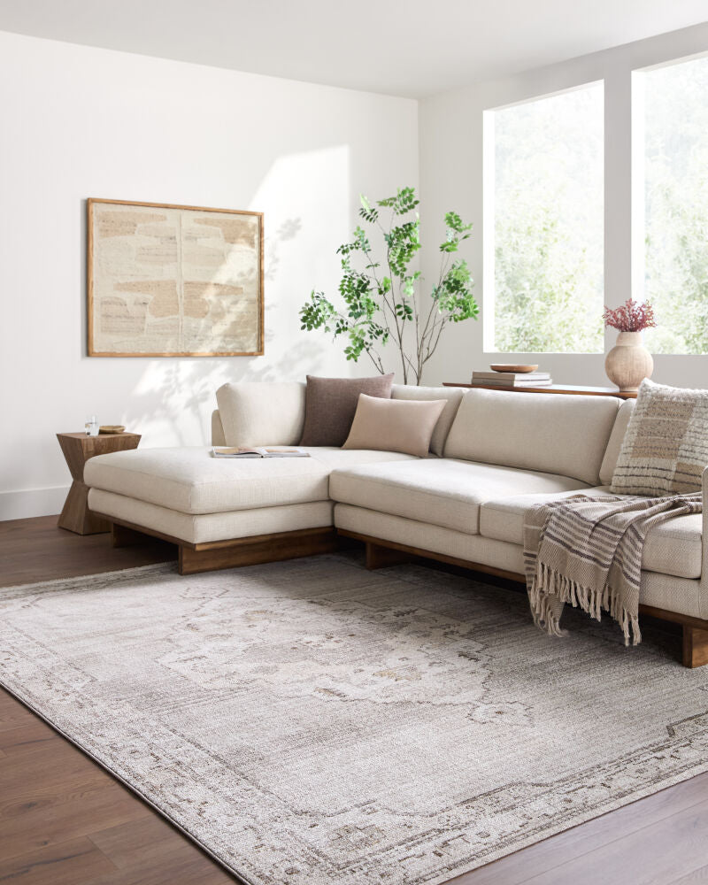 Fifth Avenue Dark Brown/Taupe Machine Woven Rug FIF-2301 - roomscene