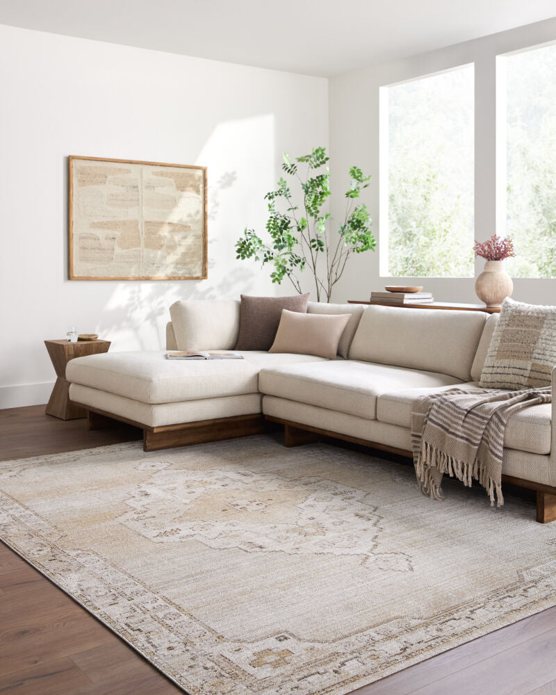 Fifth Avenue Dark Brown/Tan Machine Woven Rug FIF-2302 - roomscene