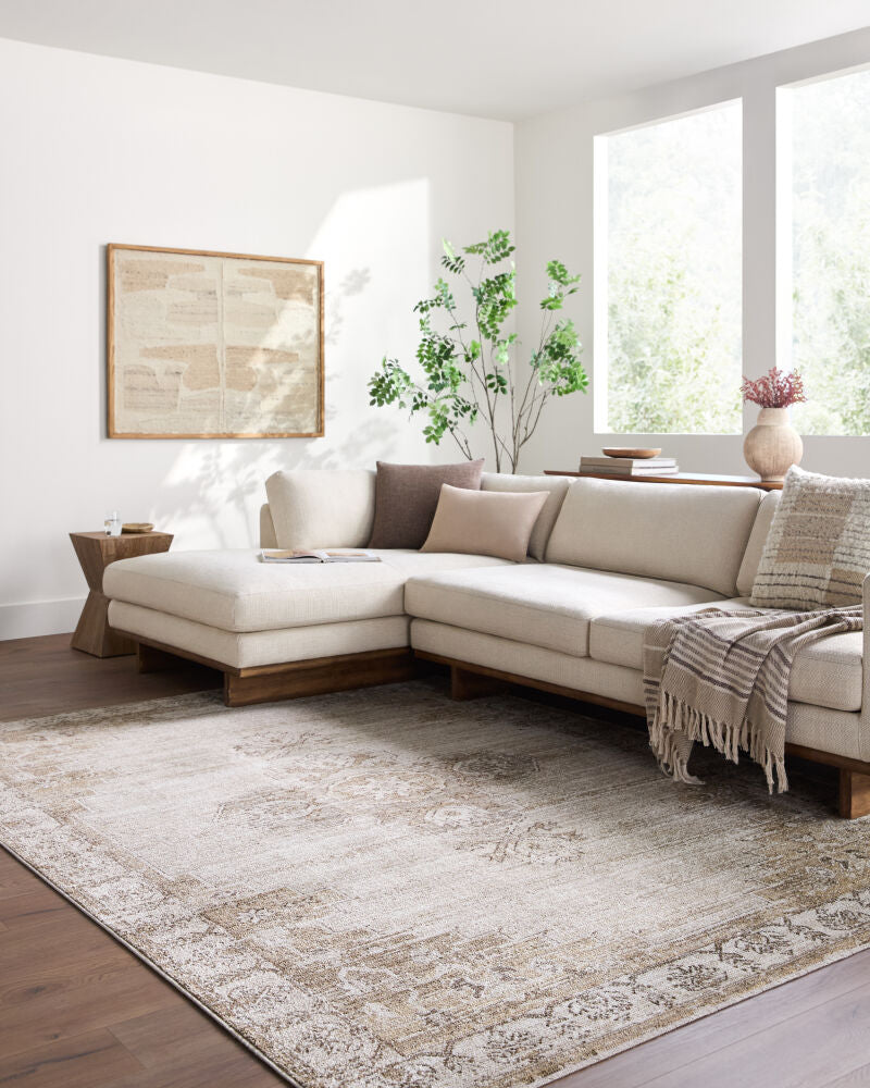 Fifth Avenue Dark Brown/Taupe Machine Woven Rug FIF-2304 - roomscene