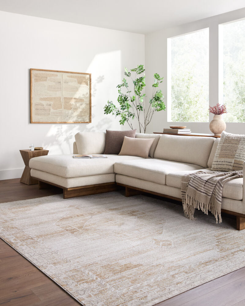 Fifth Avenue Light Brown/Tan Machine Woven Rug - roomscene