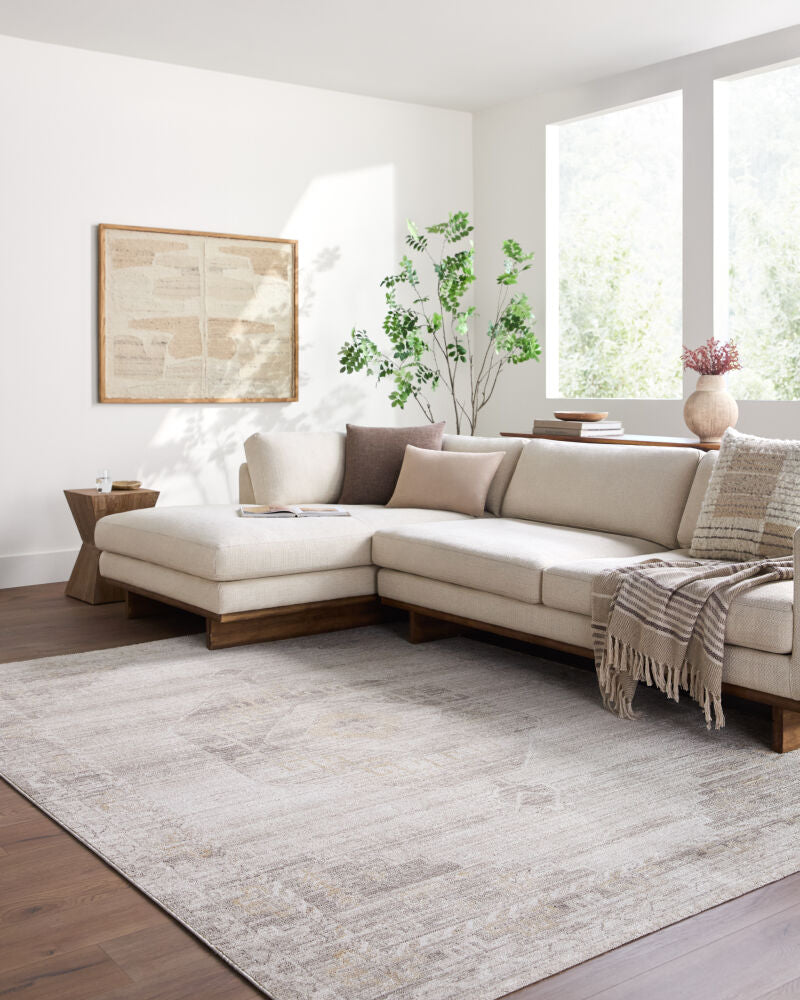 Fifth Avenue Light Gray/Taupe Machine Woven Rug FIF-2306 - roomscene