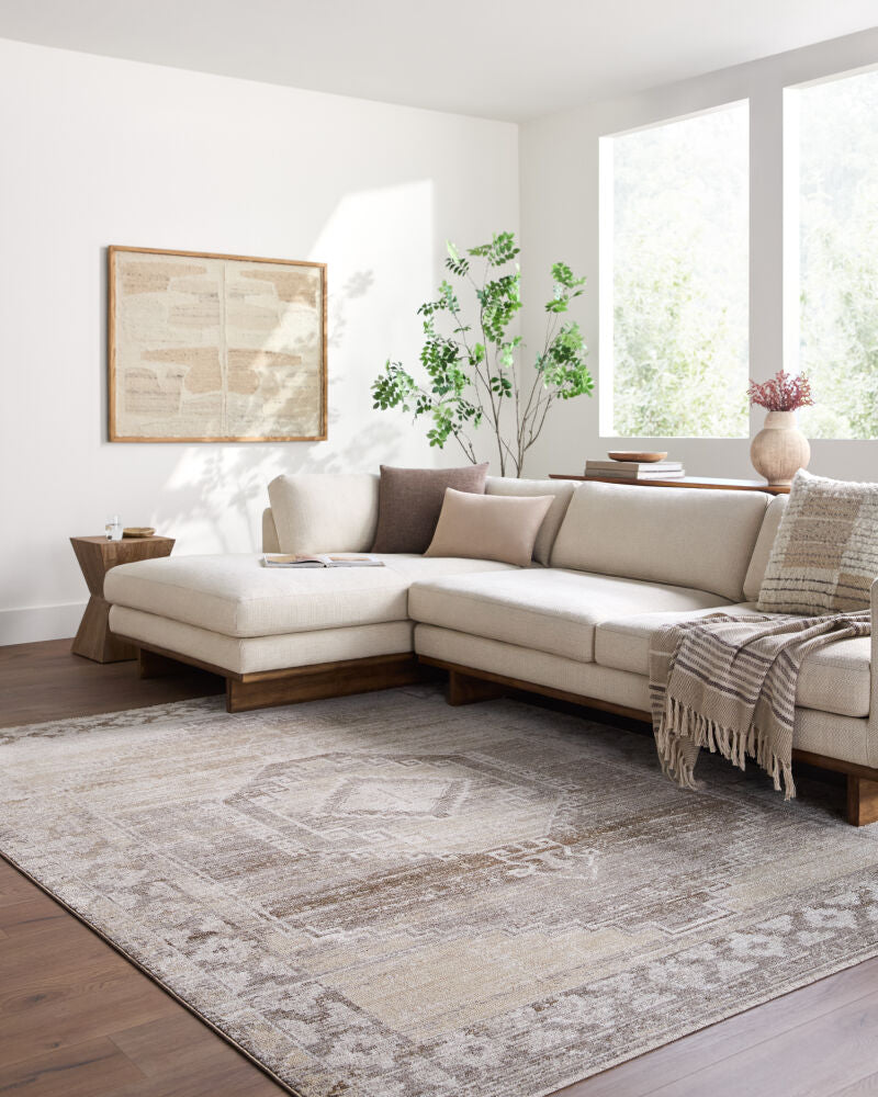 Fifth Avenue Dark Brown/Taupe Machine Woven Rug FIF-2309 - roomscene