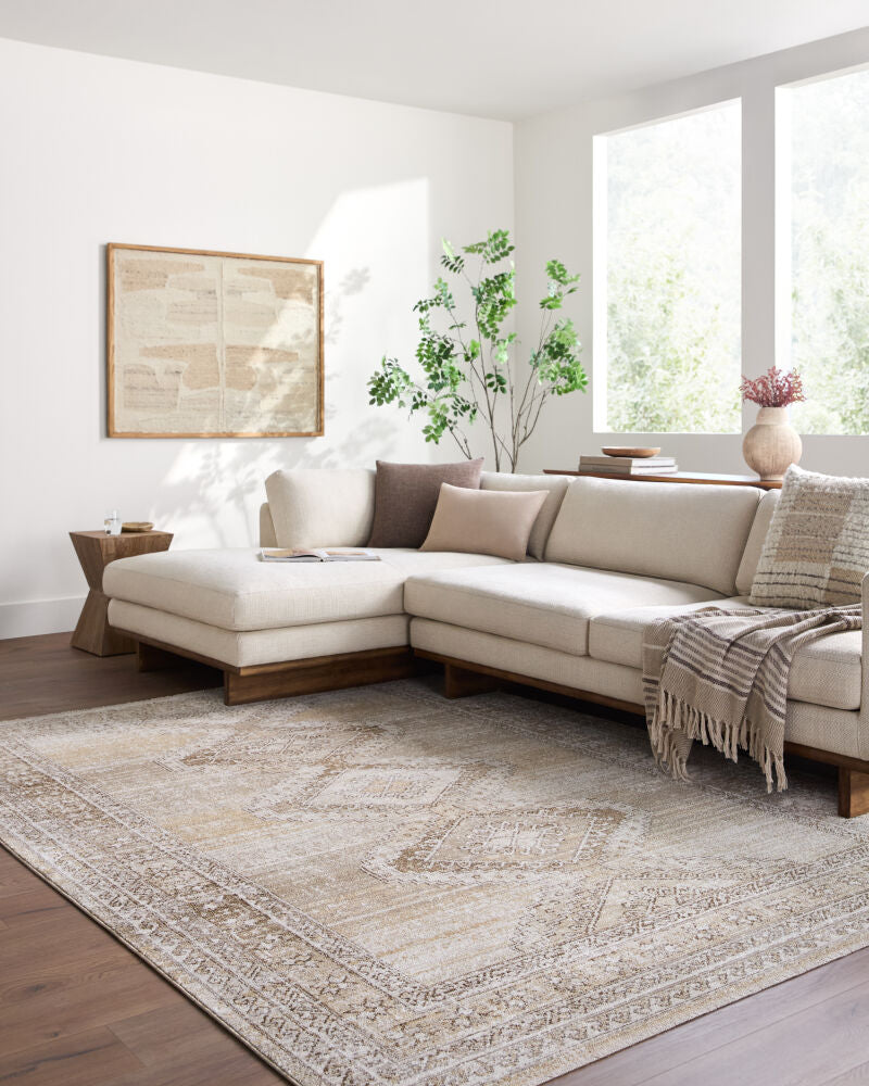 Fifth Avenue Dark Brown/Taupe Machine Woven Rug FIF-2312 - roomscene
