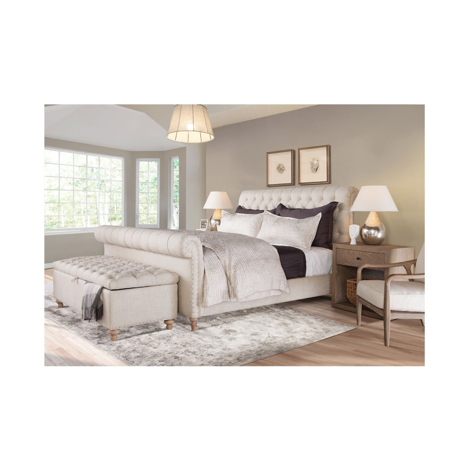 Finn Storage Bench in Classic Linen