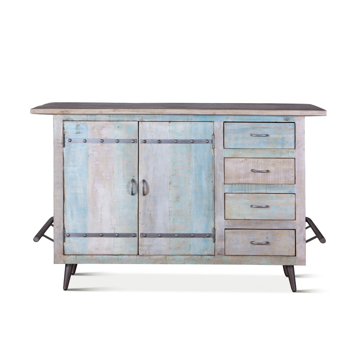 Shabby Chic Vintage Reclaimed Teak Bar Cabinet