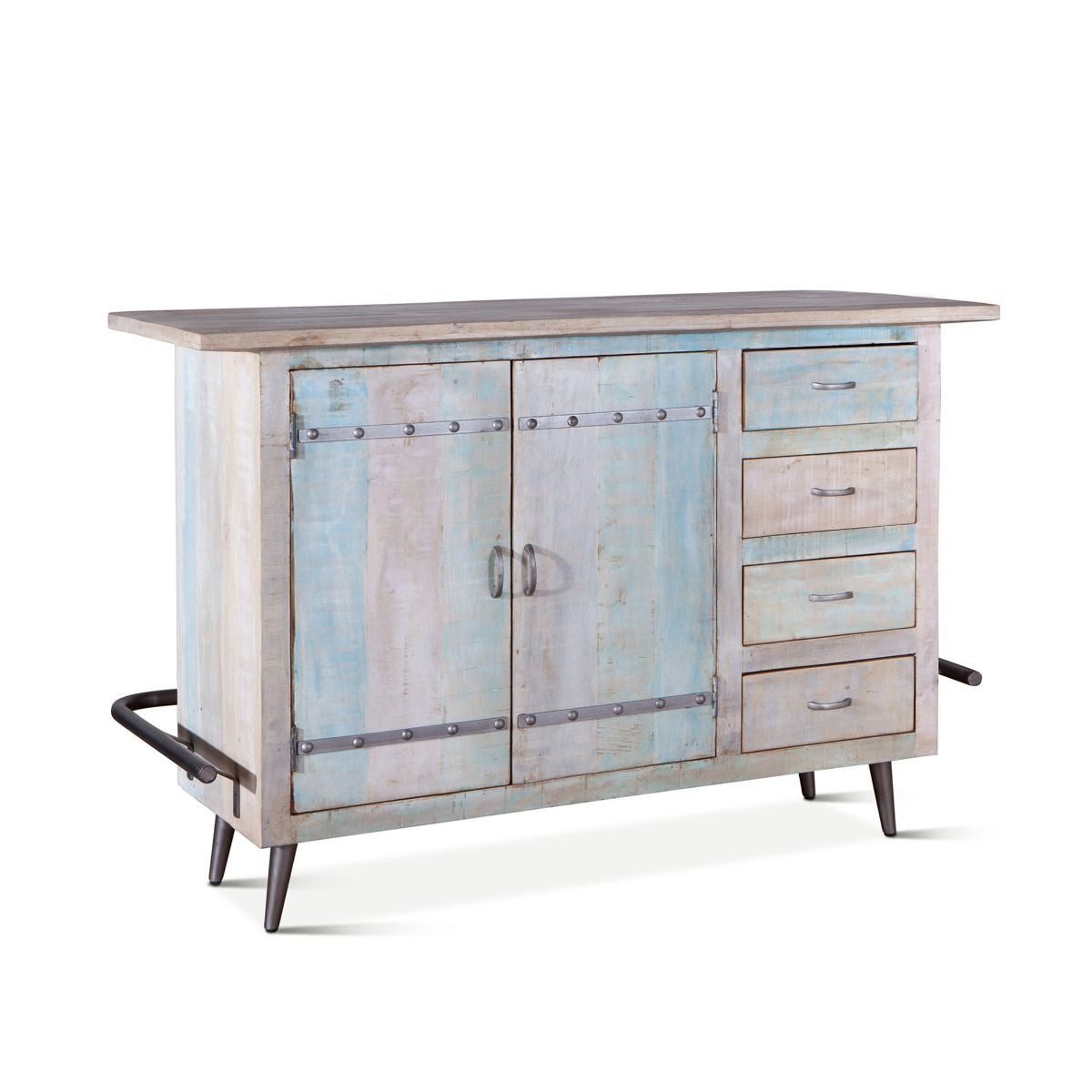 Shabby Chic Vintage Reclaimed Teak Bar Cabinet