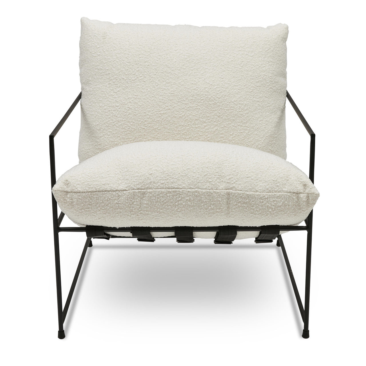 Metro - Trent Accent Chair - White Bouclé Upholstery