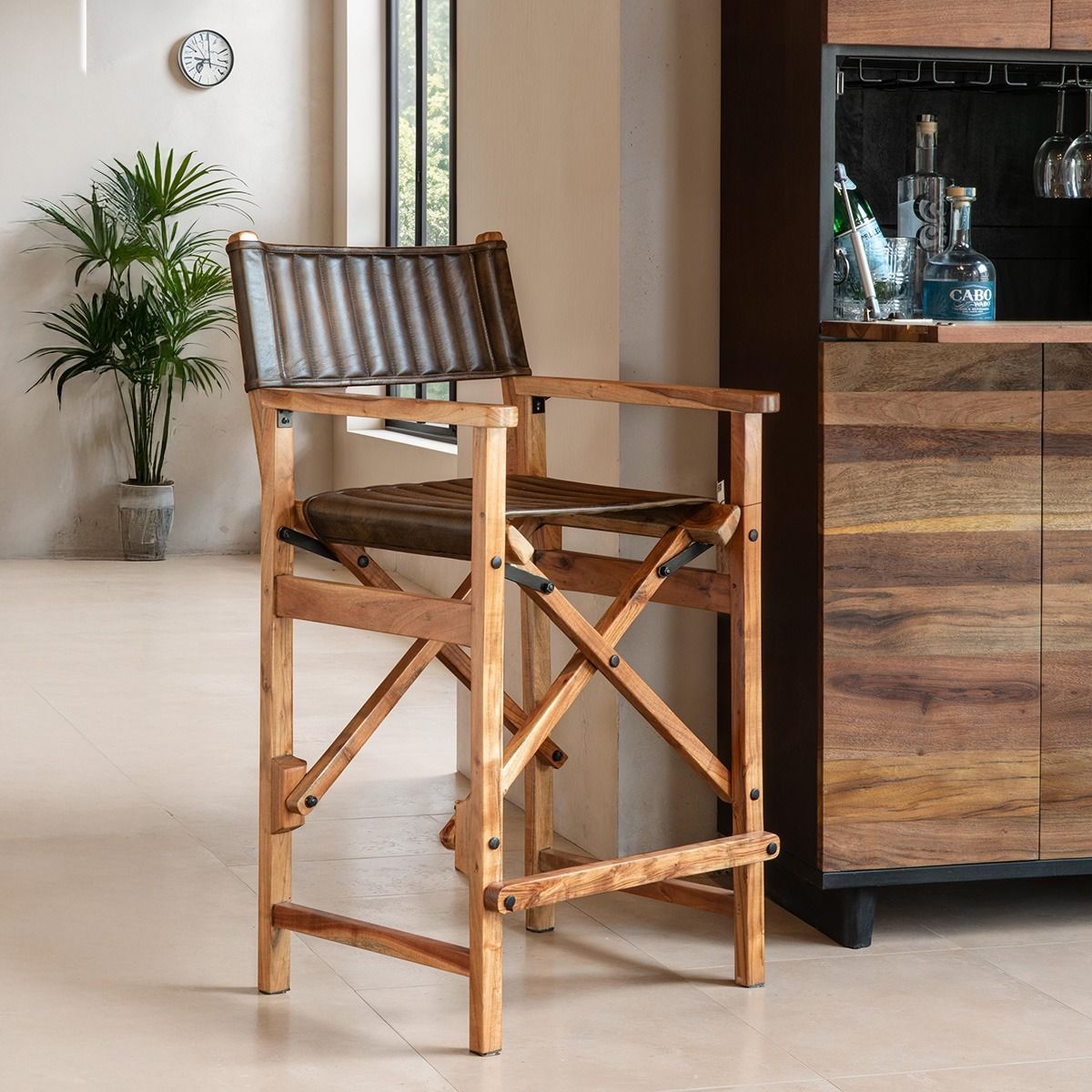 Leeds 23" Folding Counter Chair in Antique Whiskey - image 3