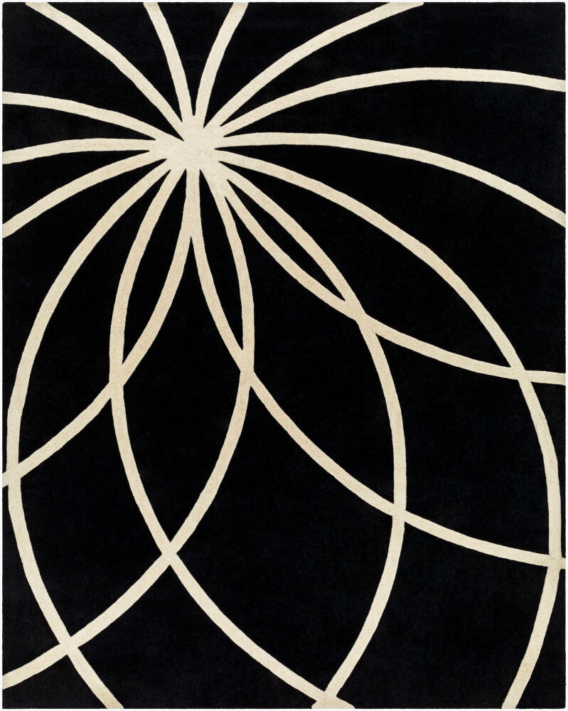 Forum Black/Cream Handmade Rug - 10' x 14'