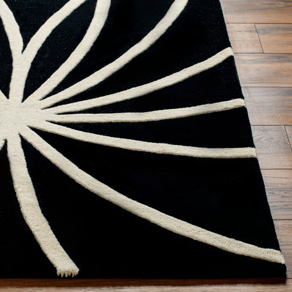 Forum Black/Cream Handmade Rug - front