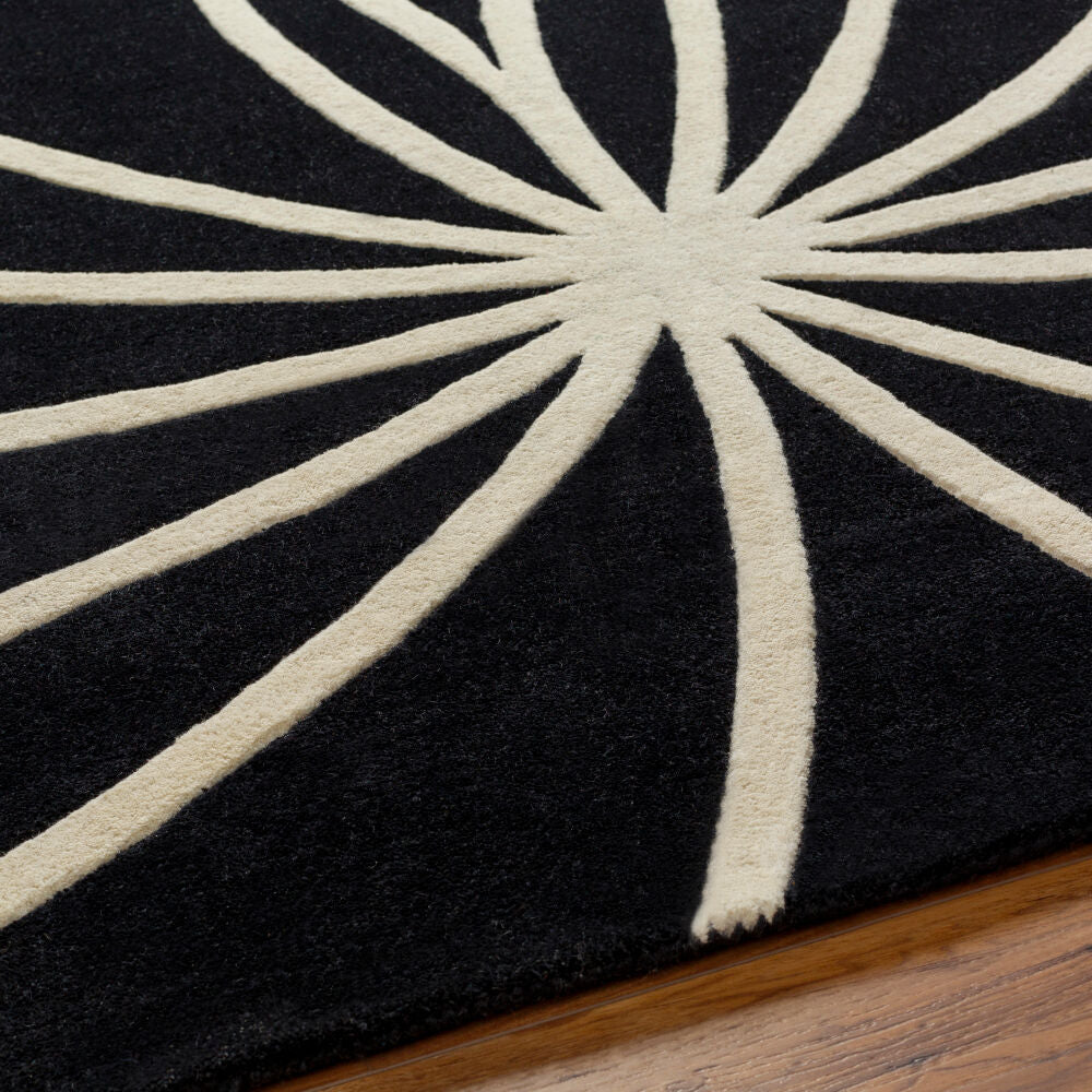 Forum Black/Cream Handmade Rug - texture