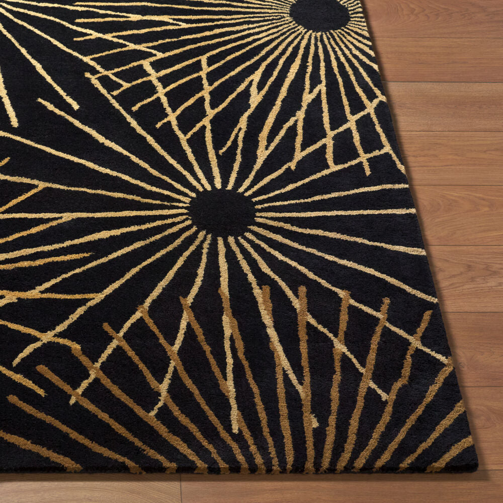 Forum Black/Tan Handmade Rug - front